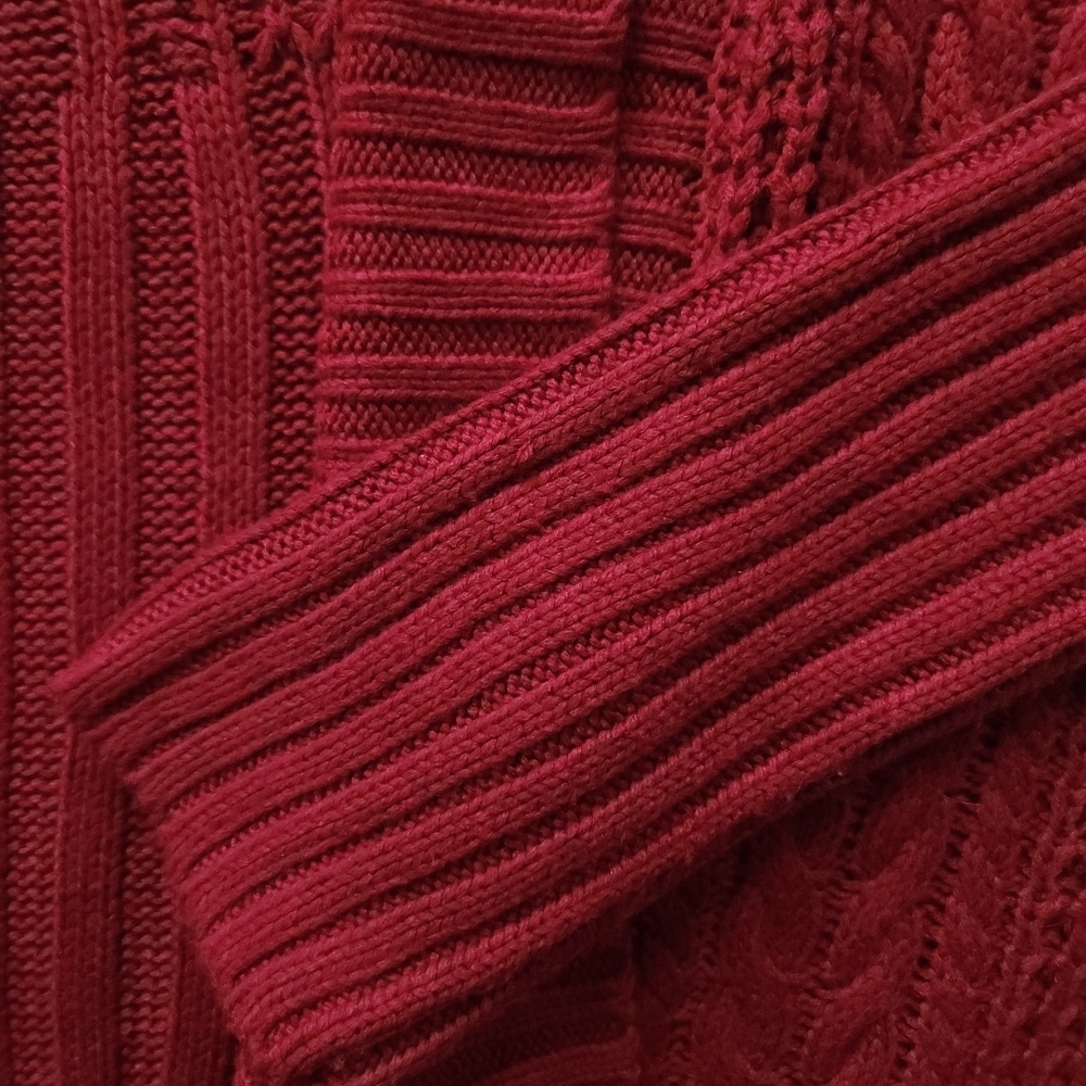 Sundance Catalog Red Cable Knit Cardigan Duster Sz M - Picture 5 of 5